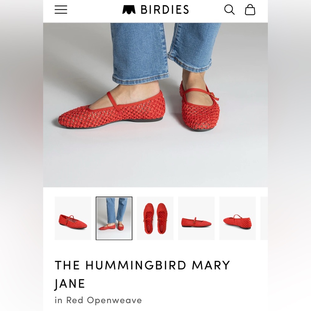Birdies Red Openweave Mary Jane Shoes size 9